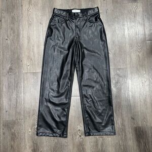Abercrombie & Fitch Black Faux Leather Pants Size 27 Extra Short Length